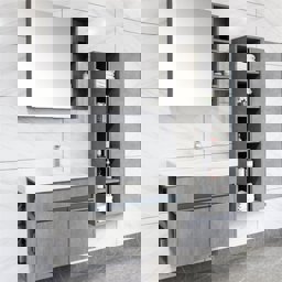 Aquanil Roma 80 Cm Banyo Dolabı - Retro Gümüş için detaylı bilgi göster Aquanil Roma 80 Cm Banyo Dolabı - Retro Gümüş resmi