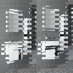 Aquanil Napoli 85 Cm Beyaz Lavabolu Banyo Dolabı - Beyaz için detaylı bilgi göster Aquanil Napoli 85 Cm Beyaz Lavabolu Banyo Dolabı - Beyaz resmi