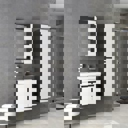 Aquanil Tempo 60 Cm Banyo Dolabı - Beyaz/antrasit için detaylı bilgi göster Aquanil Tempo 60 Cm Banyo Dolabı - Beyaz/antrasit resmi