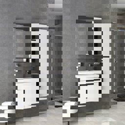 Aquanil Tempo 80 Cm Banyo Dolabı - Beyaz/antrasit için detaylı bilgi göster Aquanil Tempo 80 Cm Banyo Dolabı - Beyaz/antrasit resmi