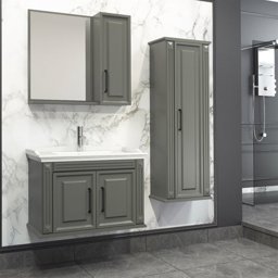 Aquanil Milano 80 Cm Banyo Dolabı (aynalı Üst Dolap) - Antrasit için detaylı bilgi göster Aquanil Milano 80 Cm Banyo Dolabı (aynalı Üst Dolap) - Antrasit resmi