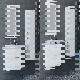 Aquanil Monaco 80 Cm Banyo Dolabı - Beyaz için detaylı bilgi göster Aquanil Monaco 80 Cm Banyo Dolabı - Beyaz resmi