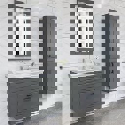 Aquanil Monaco 80 Cm Banyo Dolabı - Antrasit için detaylı bilgi göster Aquanil Monaco 80 Cm Banyo Dolabı - Antrasit resmi