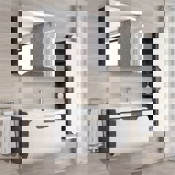 Aquanil Tales 80 Cm Banyo Dolabı - Beyaz/retro Gümüş için detaylı bilgi göster Aquanil Tales 80 Cm Banyo Dolabı - Beyaz/retro Gümüş resmi