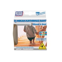 Boss Tape İç Mekan Şeffaf Merdiven Kaydırmazlık Bandı 25mmx5mt için detaylı bilgi göster Boss Tape İç Mekan Şeffaf Merdiven Kaydırmazlık Bandı 25mmx5mt resmi