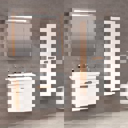 Aquanil Olimpia 80 Cm Banyo Dolabı (aynalı Led Dolap) - Dorado/beyaz için detaylı bilgi göster Aquanil Olimpia 80 Cm Banyo Dolabı (aynalı Led Dolap) - Dorado/beyaz resmi