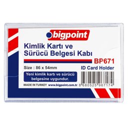 Bigpoint Kimlik, Ehliyet Kabı Yatay Şeffaf 86x54mm için detaylı bilgi göster Bigpoint Kimlik, Ehliyet Kabı Yatay Şeffaf 86x54mm resmi