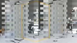 Aquanil İndiana 6mm Kare Altın Profil Şeffaf Cam Duşakabin 100x100cm için detaylı bilgi göster Aquanil İndiana 6mm Kare Altın Profil Şeffaf Cam Duşakabin 100x100cm resmi