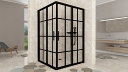 Aquanil İndiana 6mm Kare Siyah Profil Kare Desen Cam Duşakabin 100x100cm için detaylı bilgi göster Aquanil İndiana 6mm Kare Siyah Profil Kare Desen Cam Duşakabin 100x100cm resmi