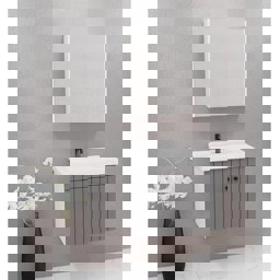 Aquanil Avien 65 Cm Bgn Banyo Dolabı - Antrasit/Beyaz için detaylı bilgi göster Aquanil Avien 65 Cm Bgn Banyo Dolabı - Antrasit/Beyaz resmi