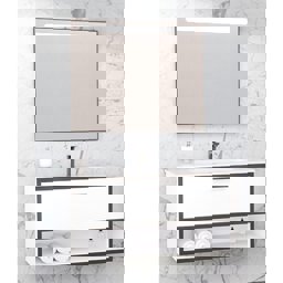 Aquanil Asya 100 Cm Banyo Dolabı - Beyaz/Siyah için detaylı bilgi göster Aquanil Asya 100 Cm Banyo Dolabı - Beyaz/Siyah resmi