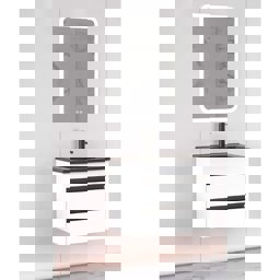 Aquanil Levante 65 Cm Cmr Siyah Lavabolu Banyo Dolabı - Beyaz için detaylı bilgi göster Aquanil Levante 65 Cm Cmr Siyah Lavabolu Banyo Dolabı - Beyaz resmi