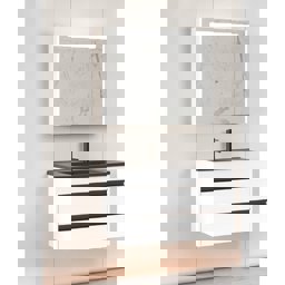 Aquanil Levante 85 Cm Npl Siyah Lavabolu Banyo Dolabı - Beyaz için detaylı bilgi göster Aquanil Levante 85 Cm Npl Siyah Lavabolu Banyo Dolabı - Beyaz resmi