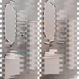 Aquanil Almonde 80 Cm Banyo Dolabı Beyaz Lavabolu - Krem için detaylı bilgi göster Aquanil Almonde 80 Cm Banyo Dolabı Beyaz Lavabolu - Krem resmi