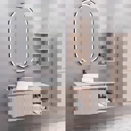 Aquanil Almonde 100 Cm Banyo Dolabı Beyaz Lavabolu - Krem için detaylı bilgi göster Aquanil Almonde 100 Cm Banyo Dolabı Beyaz Lavabolu - Krem resmi