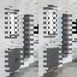 Aquanil Monaco 65 Cm Banyo Dolabı - Antrasit için detaylı bilgi göster Aquanil Monaco 65 Cm Banyo Dolabı - Antrasit resmi