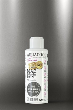 Aquacool Trend M.A.C Su Bazlı Akrilik Hobi Boyası 903 Metalik Kurşuni