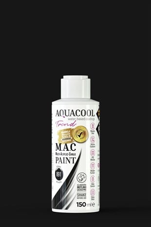 Aquacool Trend M.A.C Su Bazlı Akrilik Hobi Boyası 891 Siyah