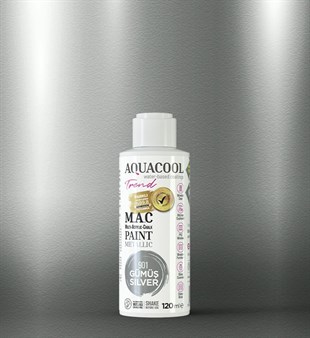 Aquacool Trend M.A.C Su Bazlı Akrilik Hobi Boyası 901 Metalik Gümüş