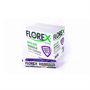 Florex 403 Lavanta Kokulu Büzgülü Orta Boy Çöp Torbası 55X60Cm 25 Rulo (1 Rulo 10 Adet)