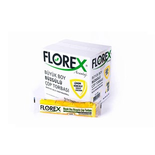 Florex 501 Limon Kokulu Büzgülü Büyük Boy Çöp Torbası 65X70Cm 25 Rulo (1 Rulo 10 Adet)