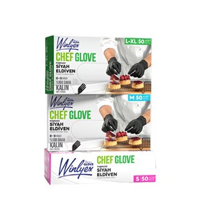 Reflex Chef Glove Pudrasız Eldiven Siyah L-Xl Beden 50'Li Paket