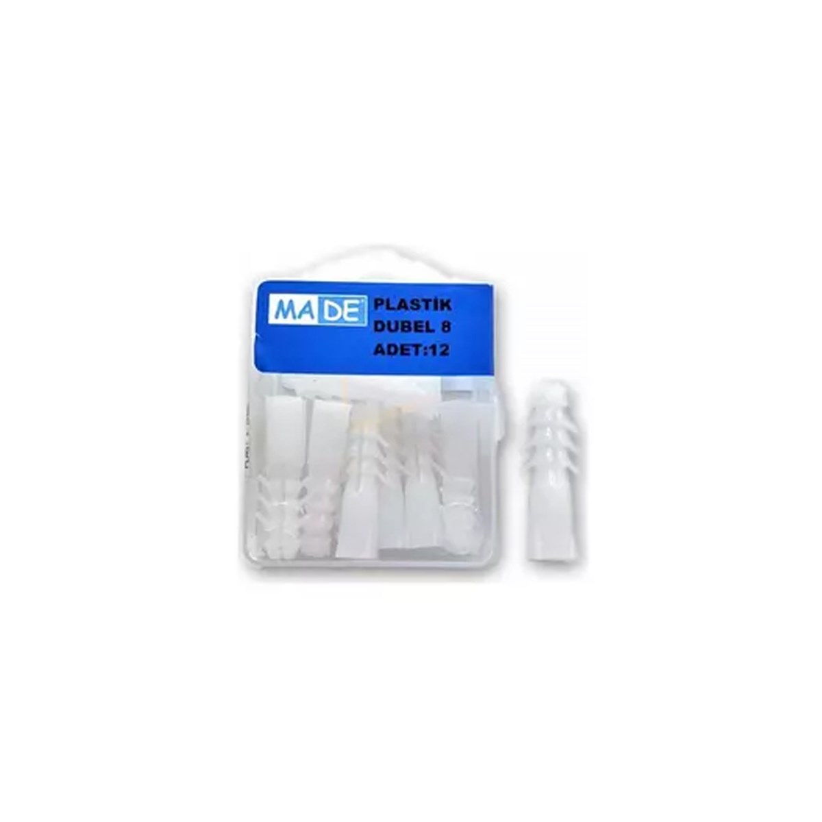 Made Plastik Dübel 8Mm 12Li Paket resmi