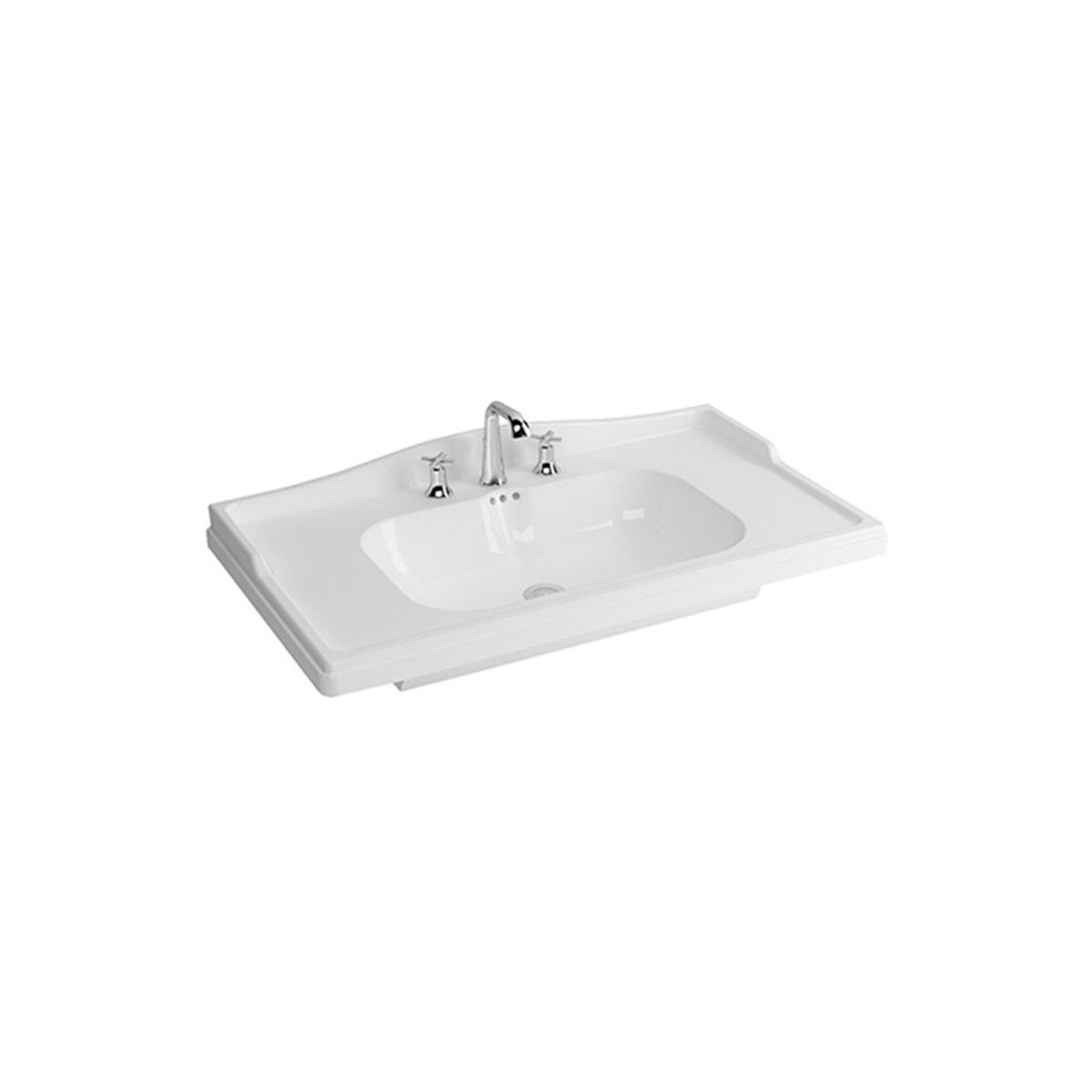 Newarc Etajerli Üç Delikli Elite Lavabo 80X46X8Cm 509080Bt resmi
