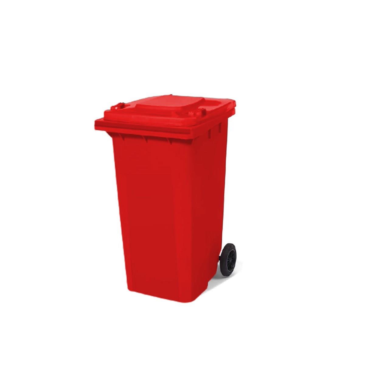 240 Lt Tekerlekli Çöp Konteyner Kırmızı Ctk-3004 resmi