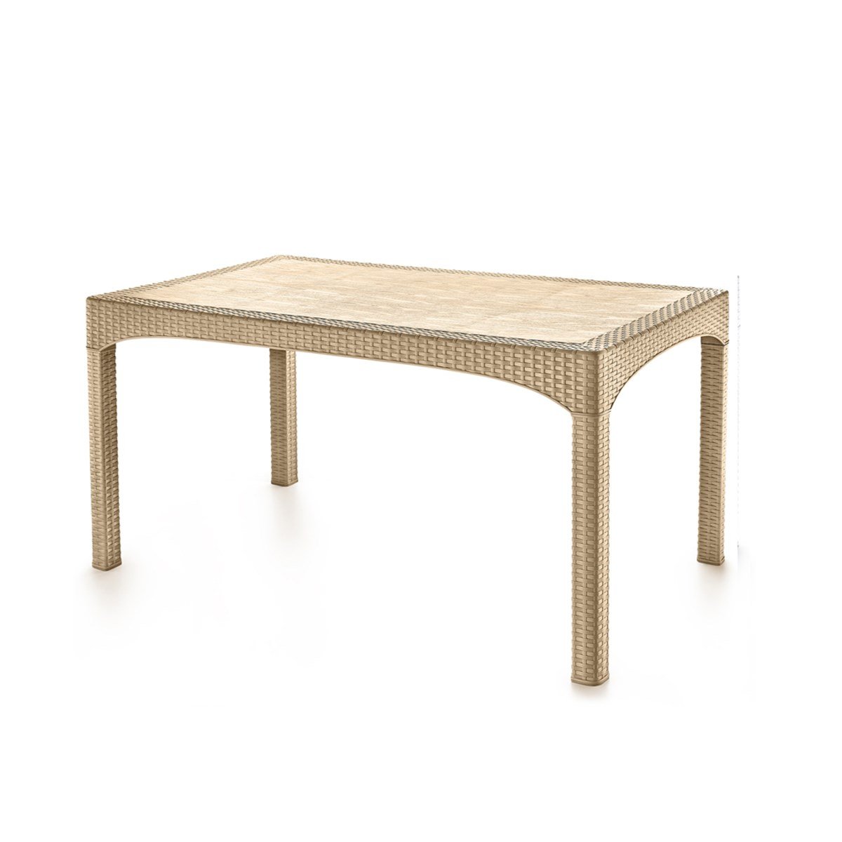 Brezza 2587 Rattan Masa 90x150x76 Cm Çöl Beji resmi
