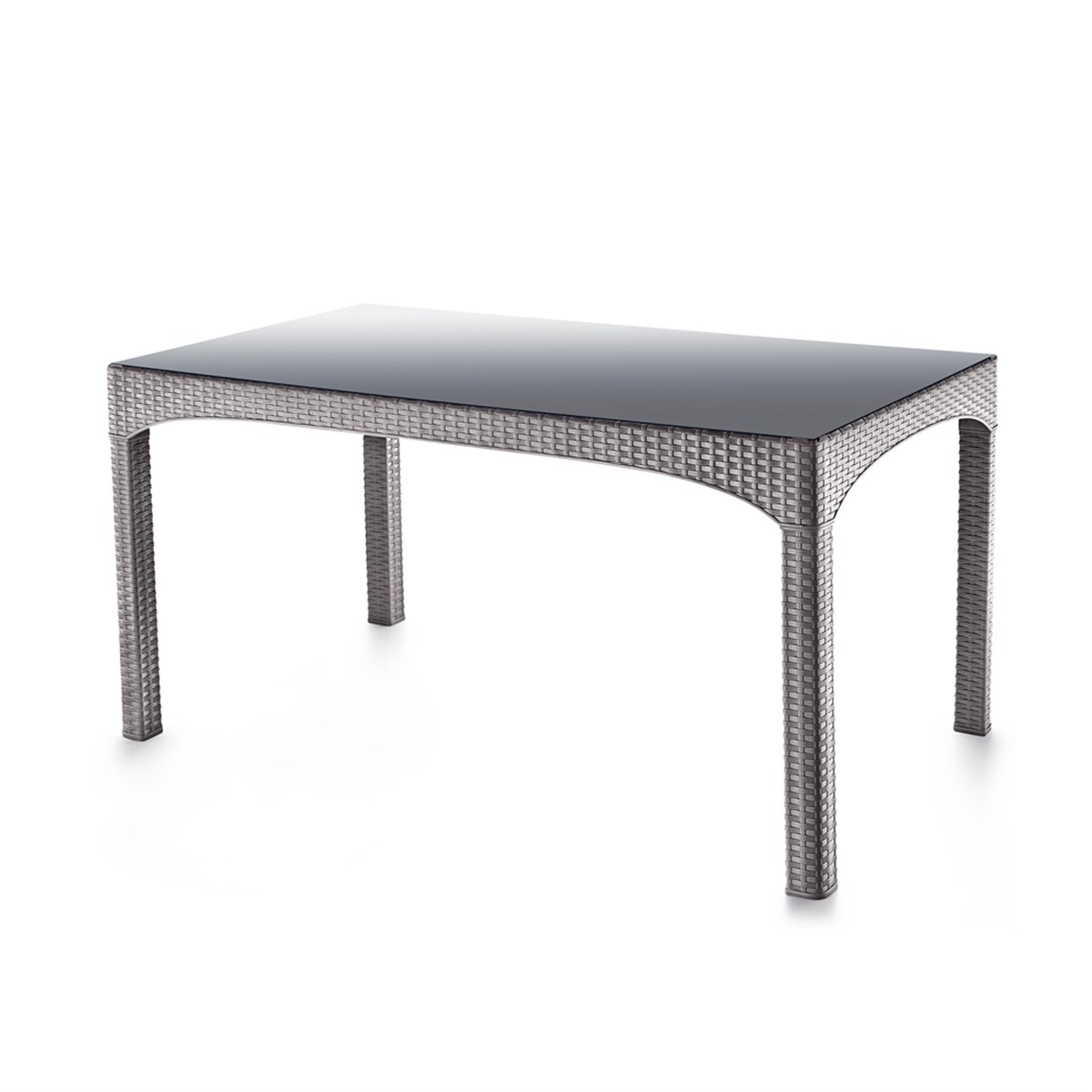 Brezza 2589 Rattan Kapalı Camlı Masa 90x150x76,5 Cm Çöl Grisi resmi