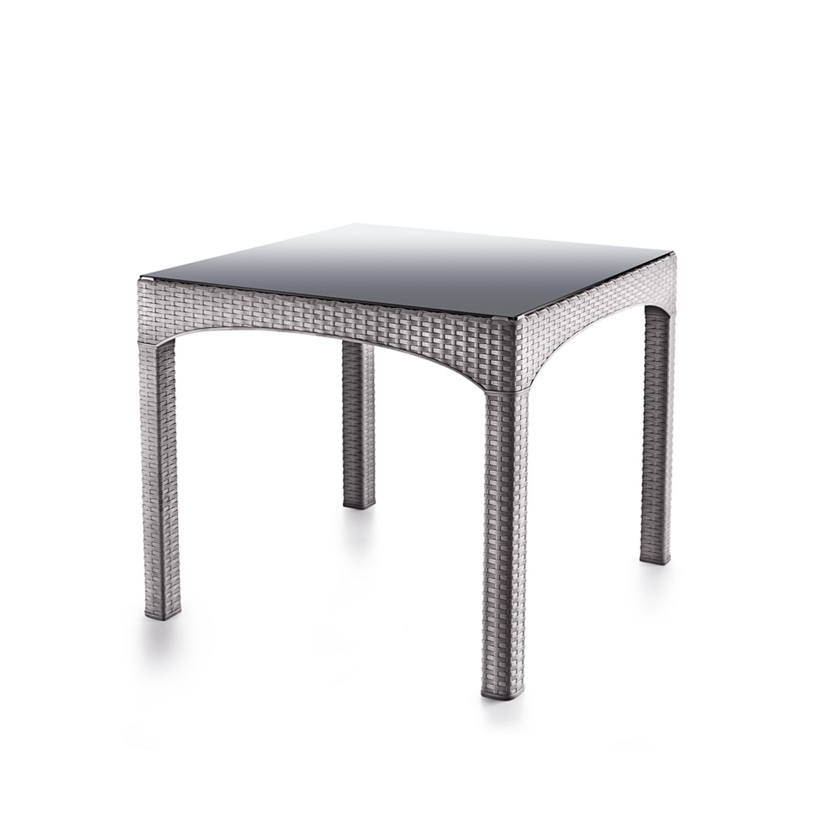 Brezza 2576 Rattan Kapalı Camlı Masa 90x90x76,5 Cm Çöl Grisi resmi
