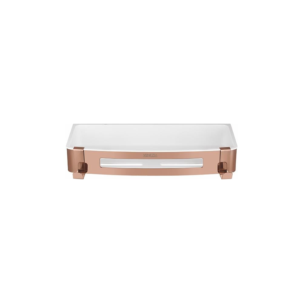 Venezia Anatolya Rose Gold Dekoratif Taşlı Düz Banyo Rafı 5070701-21 resmi