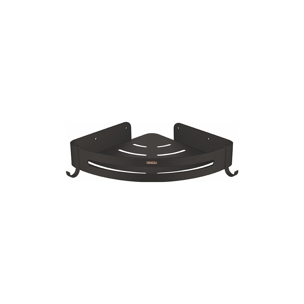 Venezia River Siyah Dekoratif Köşe Banyo Rafı 23x23Cm 5071301-05 resmi