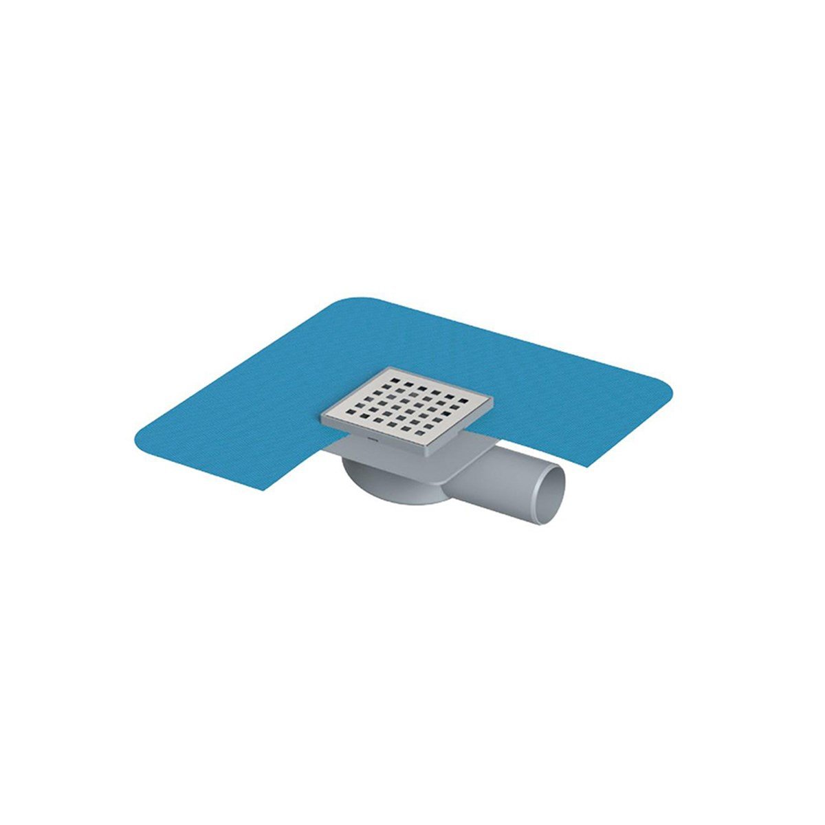 Maxiflow Tekstil Membranlı Paslanmaz Izgaralı Yer Süzgeci 10X10 Ø40 (Yan Çıkış) 14103 resmi