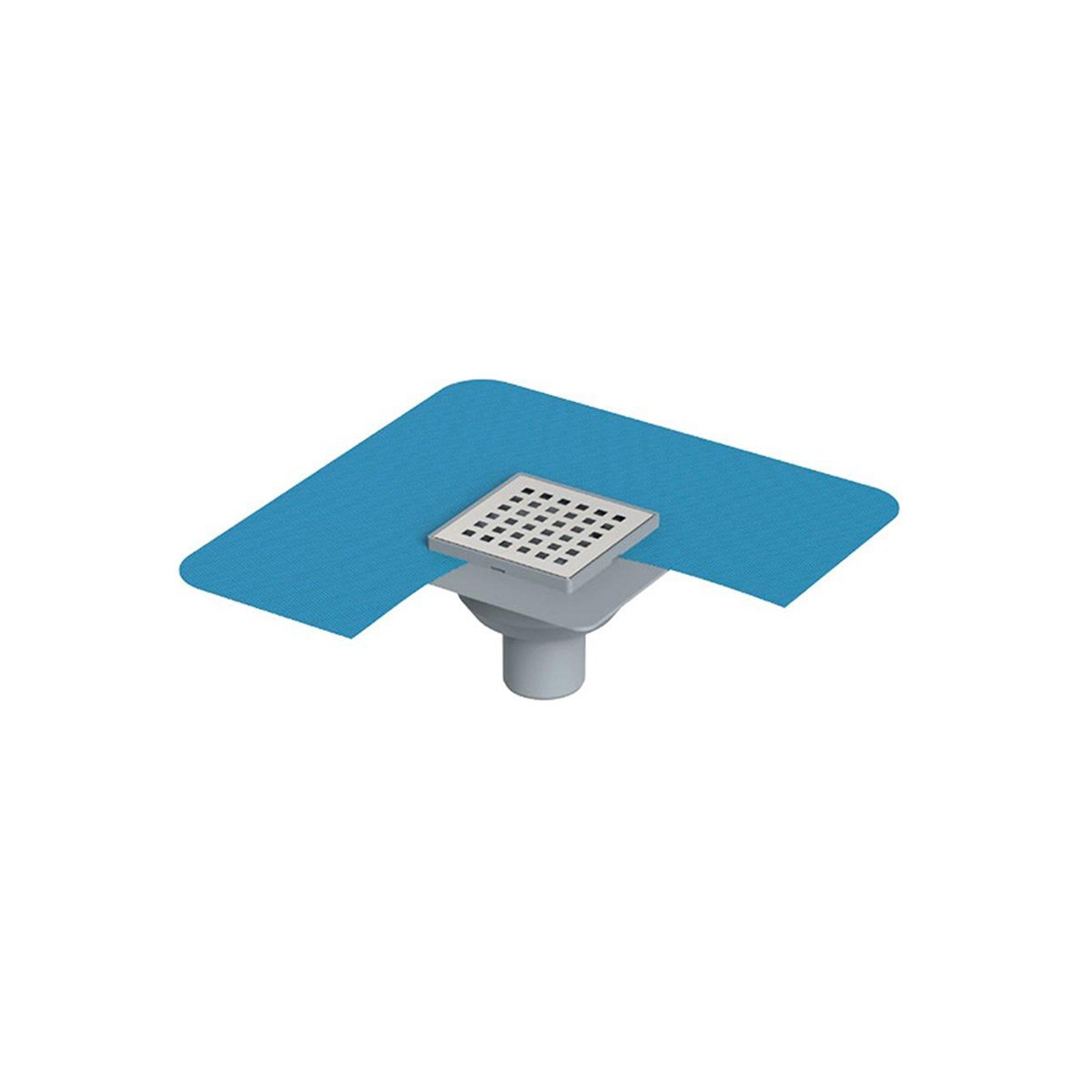 Maxiflow Tekstil Membranlı Paslanmaz Izgaralı Yer Süzgeci 10X10 Ø50 (Alt Çıkış) 14128 resmi