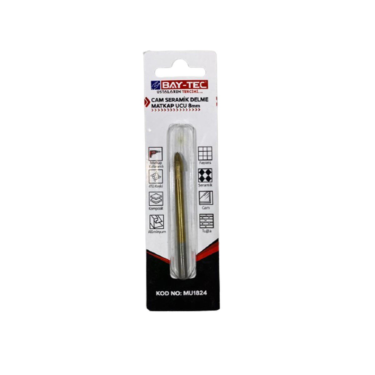 Bay-Tec Cam Seramik Delme Matkap Ucu 8mm Mu1824 resmi