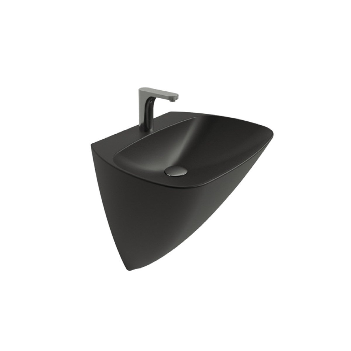 Newarc Monoblok Lavabo Mono 49,5X46X62Cm Mat Siyah 3818Mb resmi