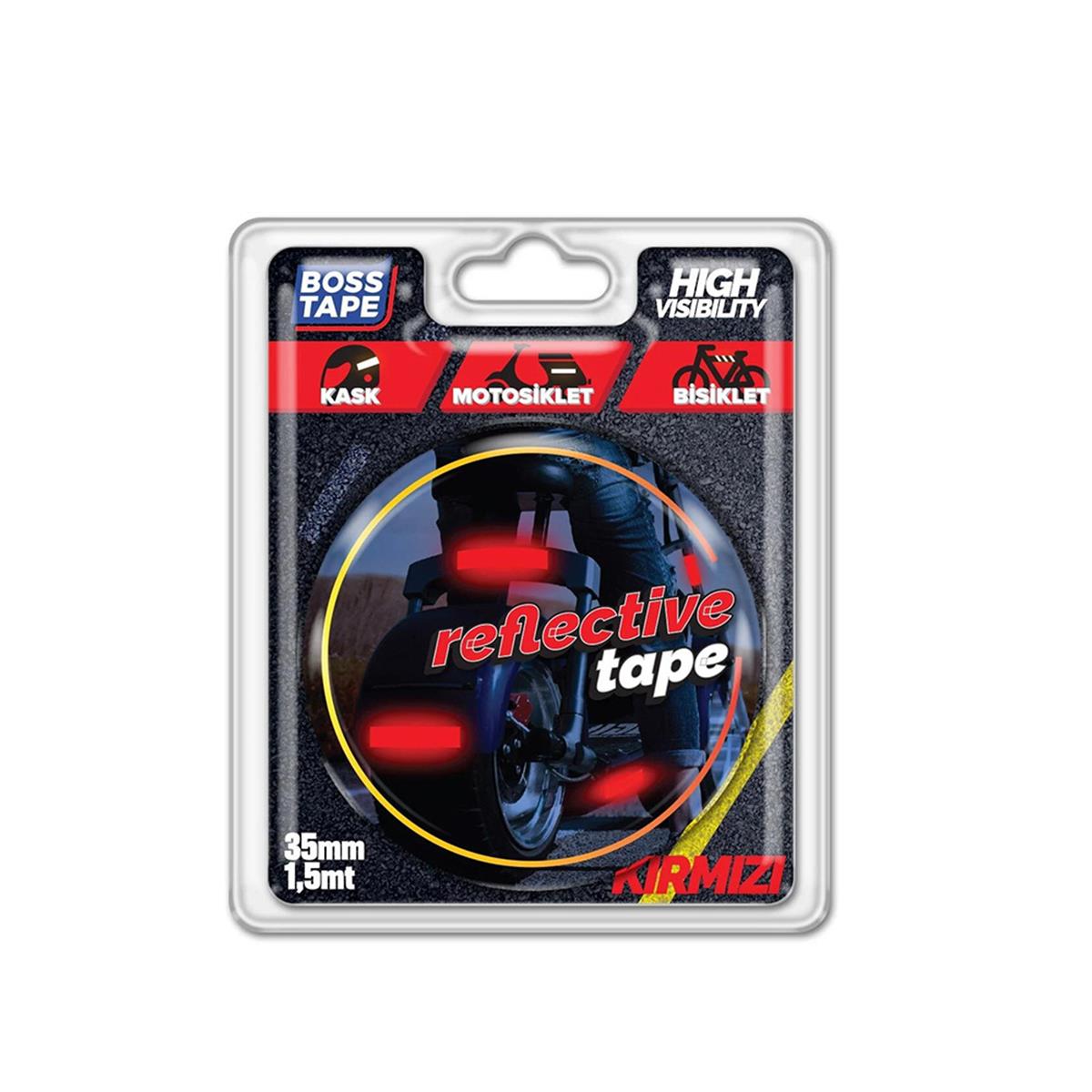 Boss Tape Reflektif Bant Kırmızı 35mmx1,5mt resmi