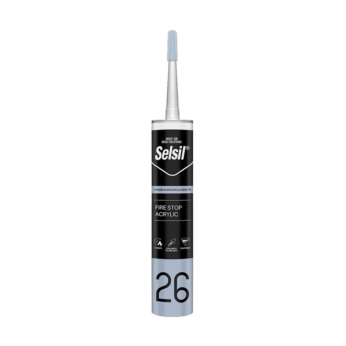Selsil Yangın Durdurucu Akrilik Mastik 290Ml Beyaz 3972 resmi