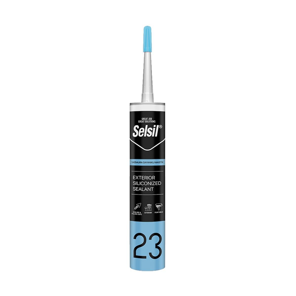 Selsil Yağmura Dayanıklı Akrilik Mastik 485Gr Beyaz 3068 resmi