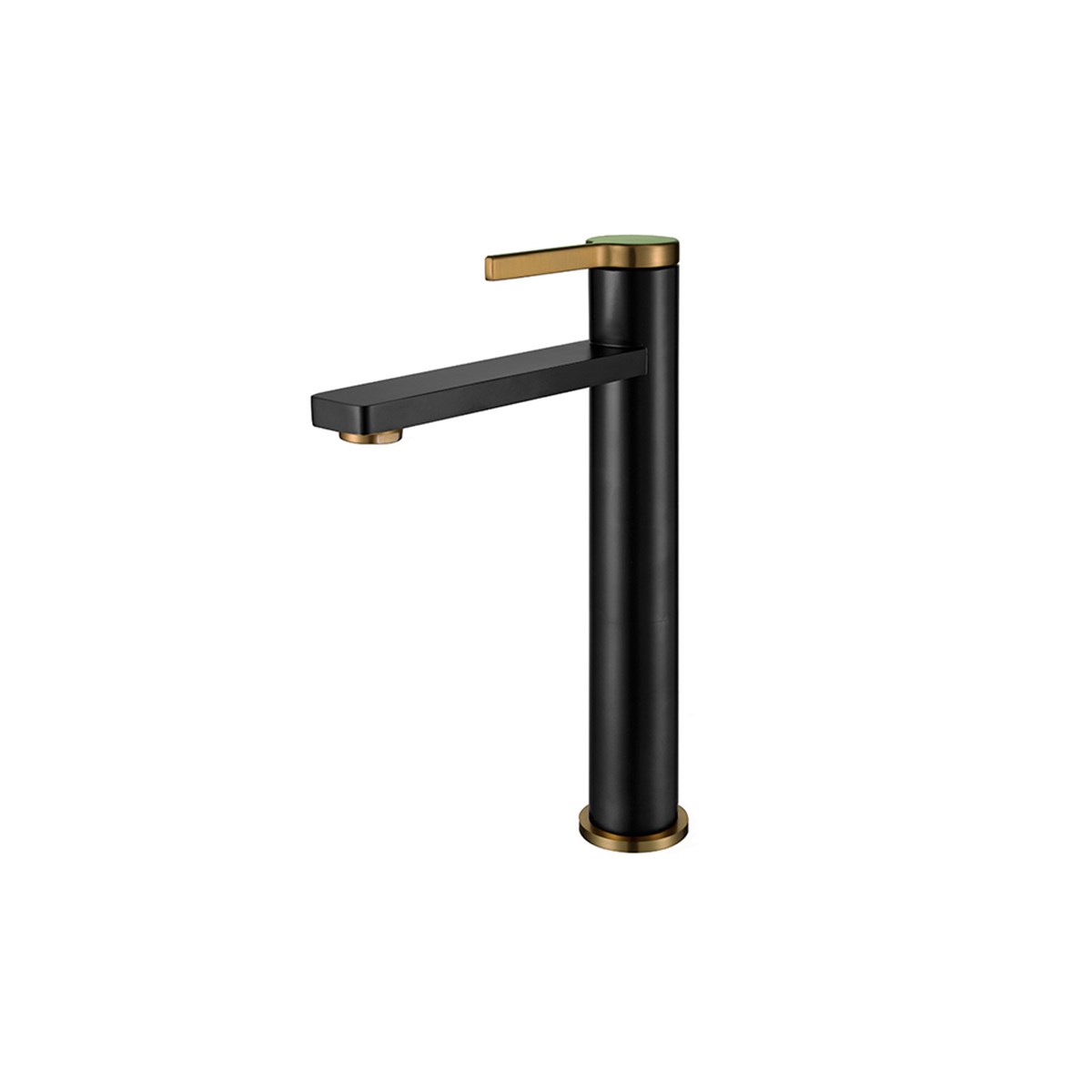 Newarc Bold Çanak Tipi Lavabo Bataryası Siyah-Mat Altın 910001Bm resmi