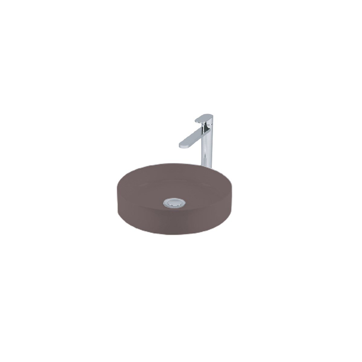 Newarc Mittes Tezgah Üstü Lavabo Mat Antrasit 34X9,5Cm Mit.L.034-Ma resmi