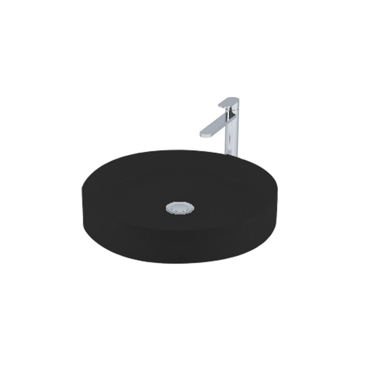 Newarc Mittes Tezgah Üstü Lavabo Mat Siyah 44X11,5Cm Mit.L.044-Mb resmi