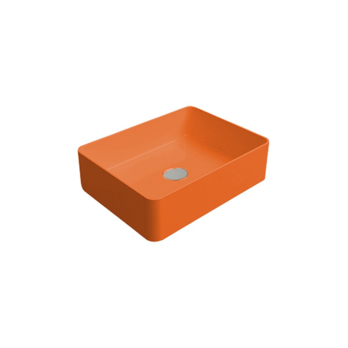 Newarc Silver Slim Tezgah Üstü Lavabo Parlak Turuncu 50X38X14Cm 5011-O resmi