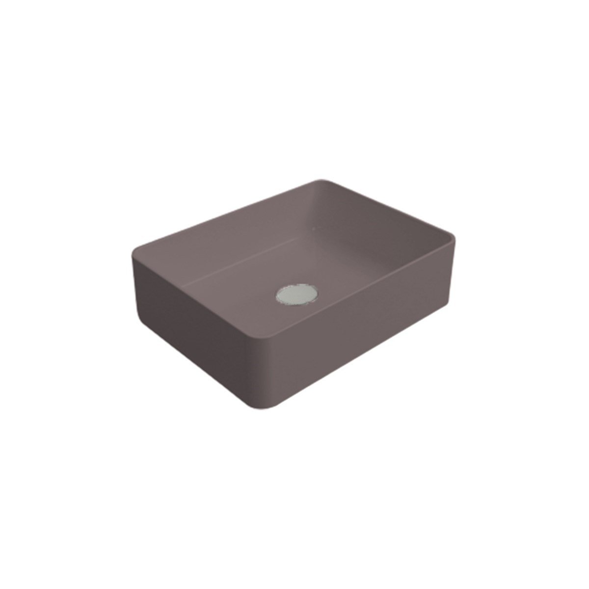 Newarc Silver Slim Tezgah Üstü Lavabo Mat Antrasit 50X38X14Cm 5011-Ma resmi