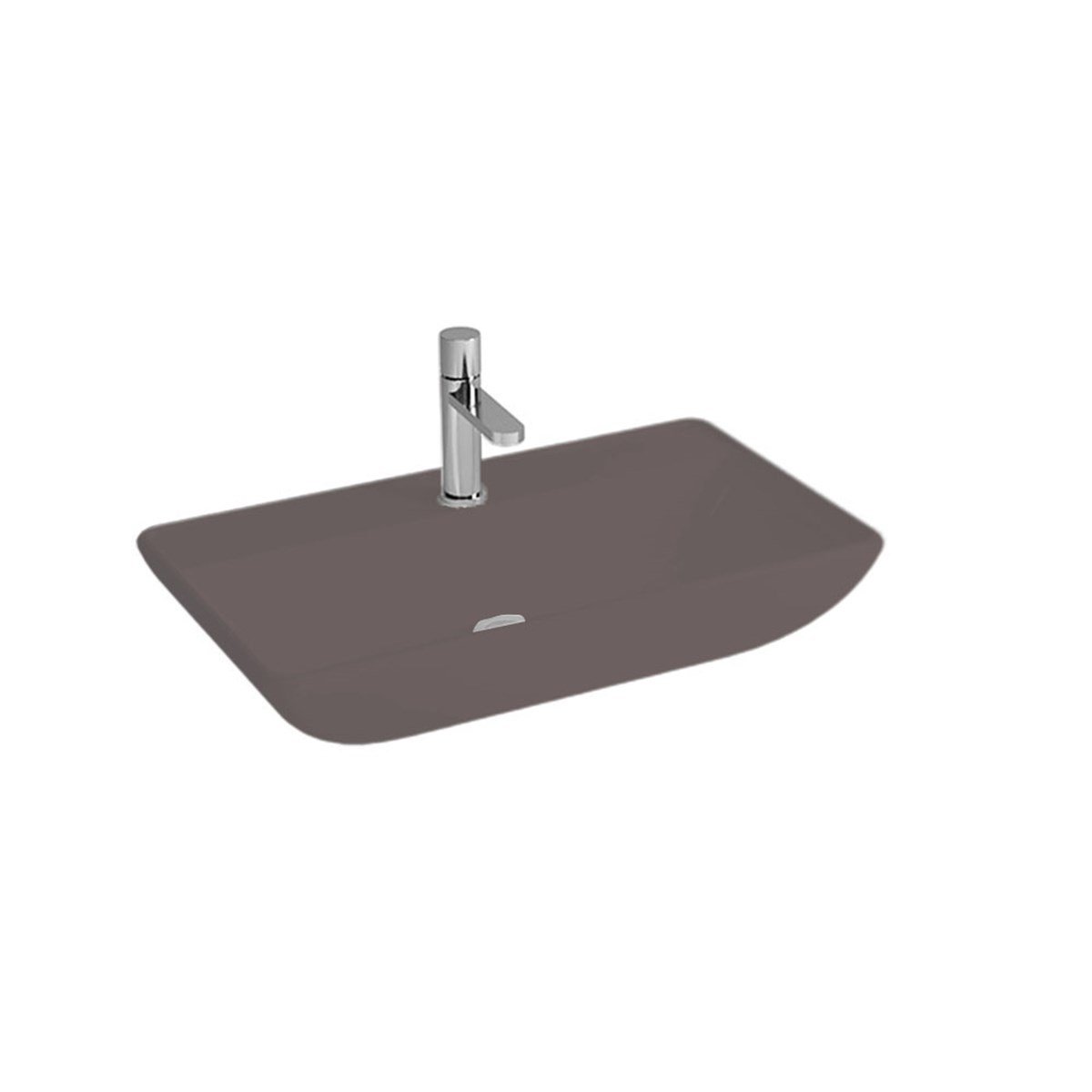 Newarc Domino Tezgah Üstü Batarya Delikli Lavabo Mat Antrasit 70X40X13,5Cm 5019Bt-Ma resmi