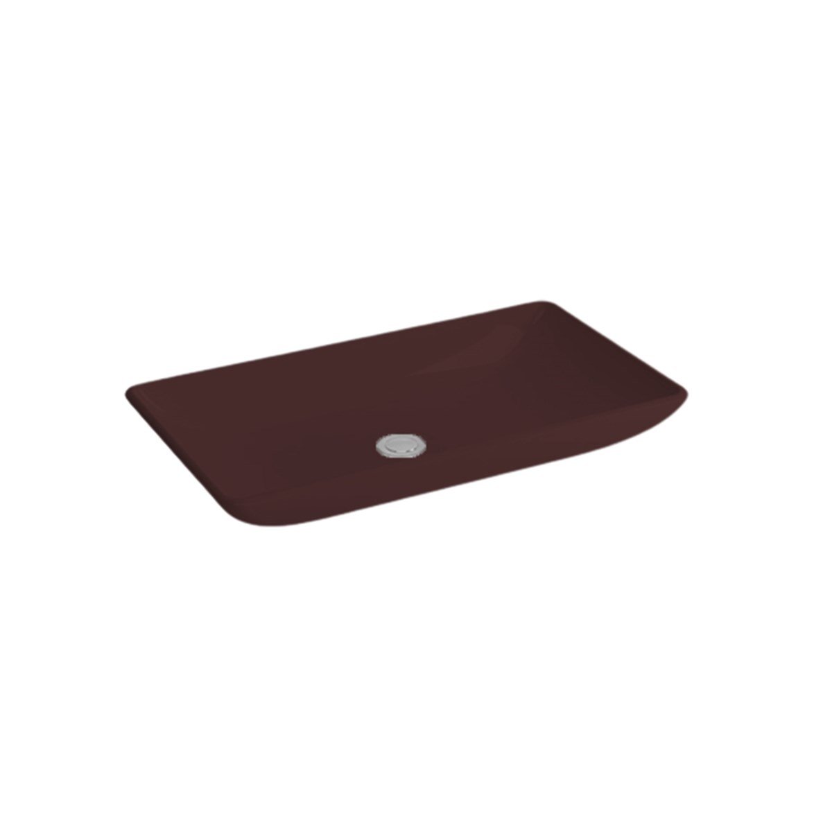 Newarc Domino Tezgah Üstü Lavabo Mat Siyah 70X40X13,5Cm 5019-Bmb resmi