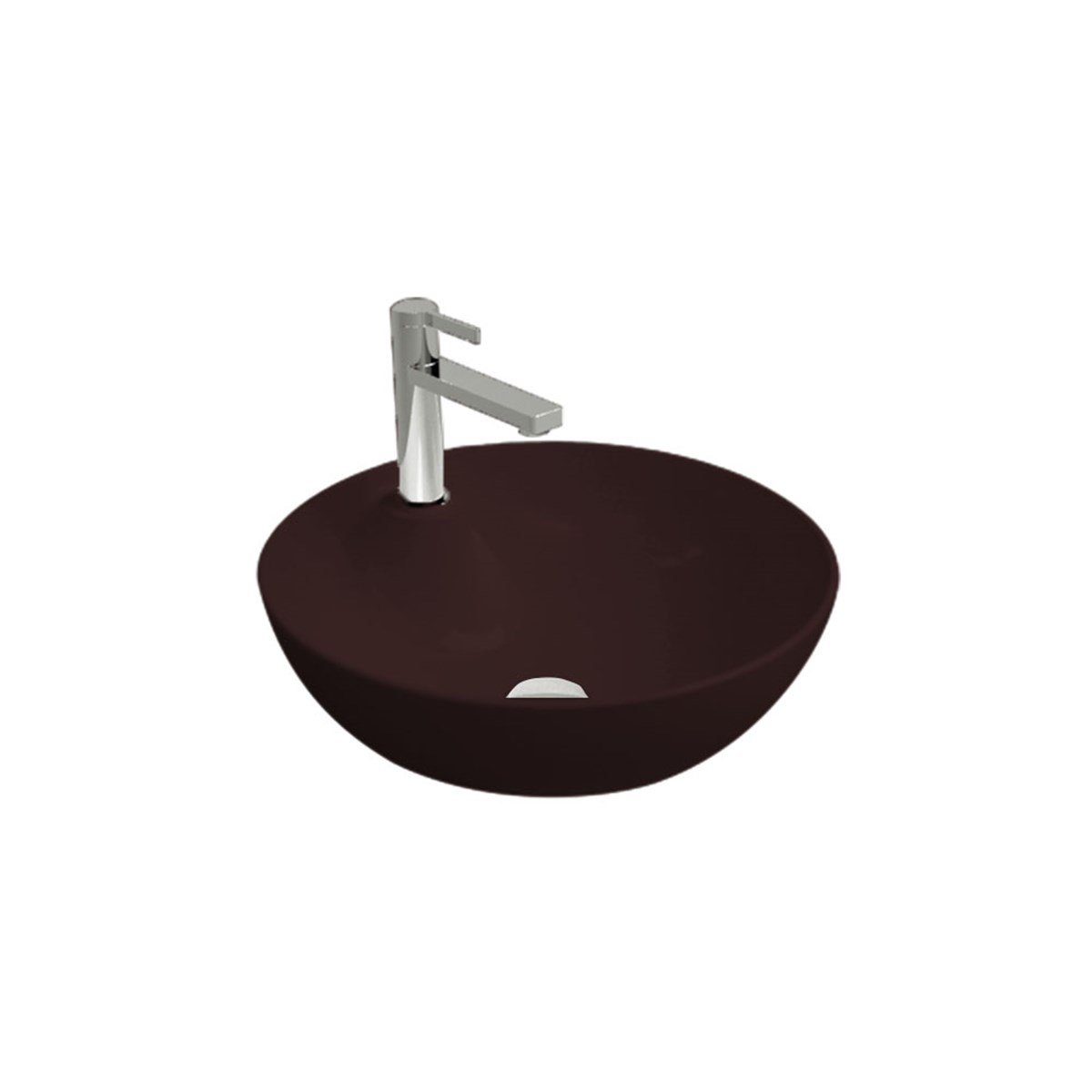 Newarc Newart Tezgah Üstü Batarya Delikli Lavabo Mat Siyah 42,5X15,5Cm 5010Bt-Mb resmi