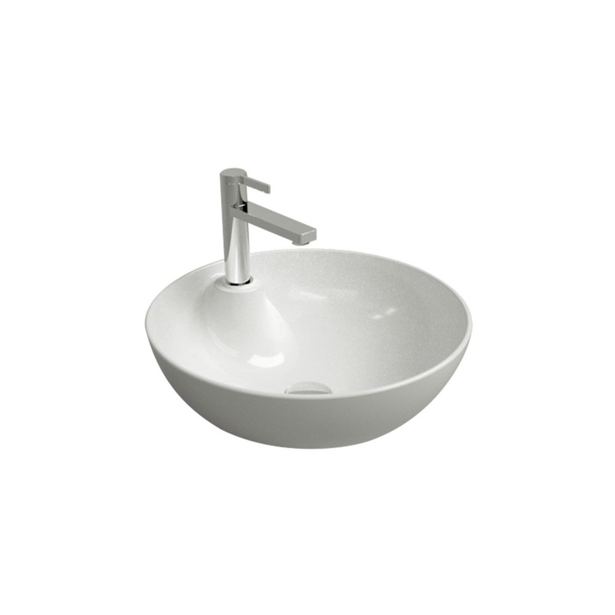 Newarc Newart Tezgah Üstü Batarya Delikli Lavabo Mat Beyaz 42,5X15,5Cm 5010Bt-Mw resmi